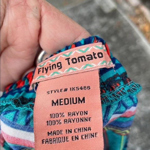 Flying Tomato Teal and Red Maxi Skirt - Picture 5 of 5